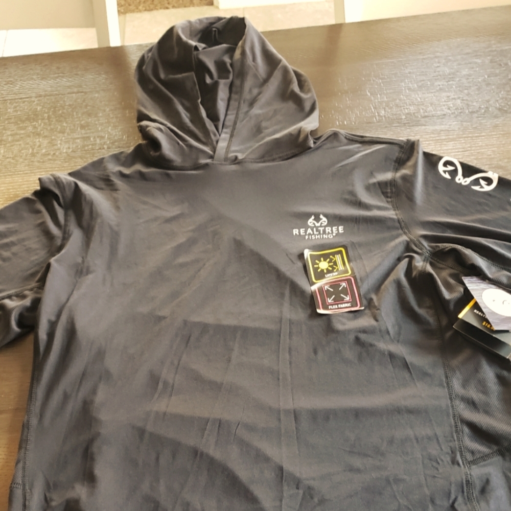RealTree hooded fishing shirt, black, Xl
